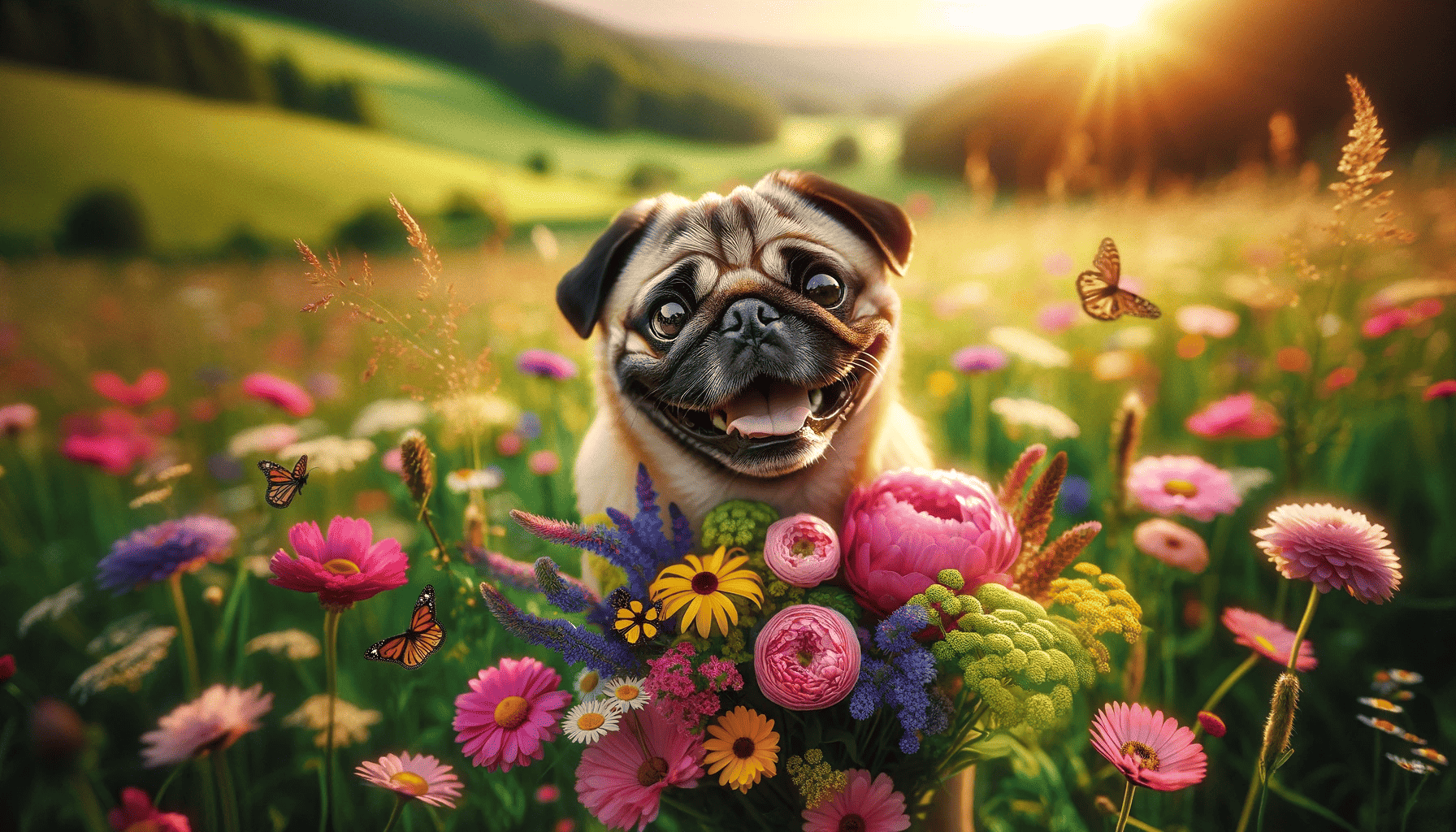 The Therapeutic Power of Flowers for Aging Pugs